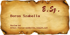 Boros Szabella névjegykártya