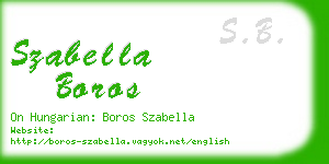 szabella boros business card